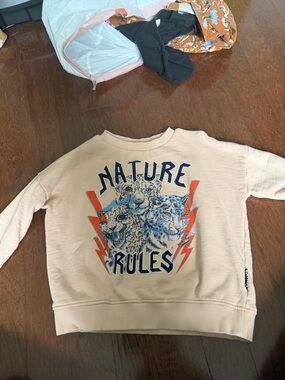 Molo Peach Sweatshirt with Navy & Orange Graphic